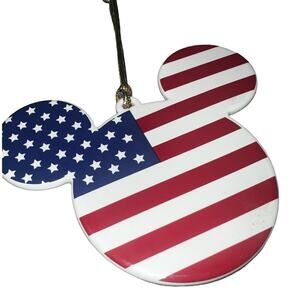Walt Disney Mickey Ears American Flag stars and stripes USA Ornament